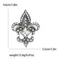 Crystal Fleur De Lis Brooch in Silver and Antique Gold view 6