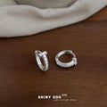 Pave Zircon Metal Huggie Hoop Cuff Earrings Six Style Mix view 10