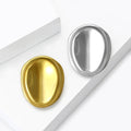 Oval Liquid Metal Brooch In Polished Gold And Silver Tones view 2