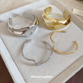 Metal Irregular Wide And Slim Wave Open Cuff 3 Styles view 1