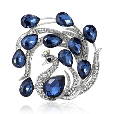 curled peacock brooch shown from the front