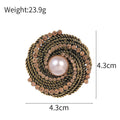 Flower Crystal Pearl Look Metal Brooch Pin 4.3 cm for Jackets and Lapels view 2
