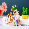 Cicada and Bamboo Keychains in Gold and Silver with Fortune and Clasp Free Loops view 4