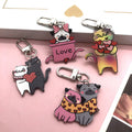 Love Cat and Dog Printed Acrylic Clip Keychains in Four Designs view 2
