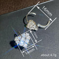 Mixed-Cut Clear Stone Heart Cluster Drop Earrings Silver Tone view 4