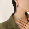 Gold Heart Crystal Pendant Necklace And Hoop Earrings view 7