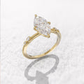 Marquise Clear Solitaire Ring In Gold And Silver Tones view 6