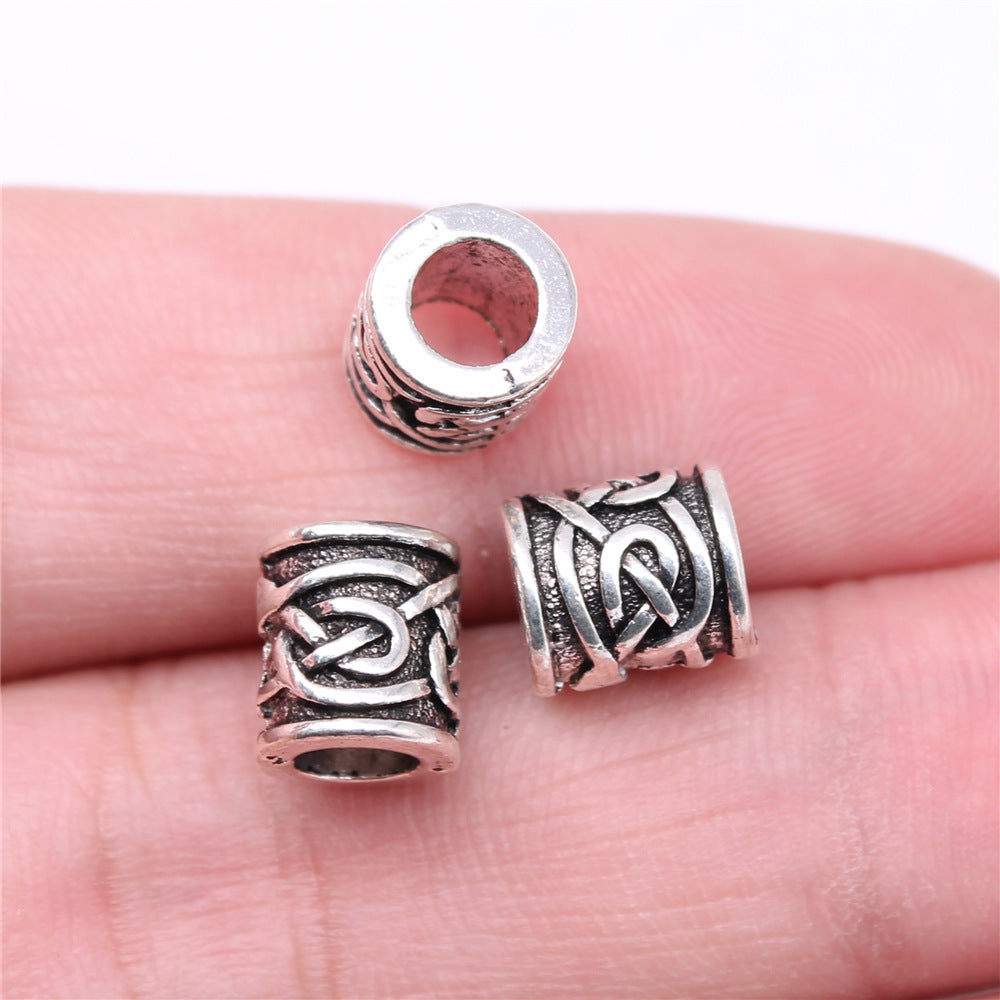 9x8x8mm 1.3g Antique Silver Zinc Alloy Round Large Hole Spacer Beads for Bracelet Necklace DIY Jewelry Making