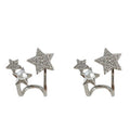 Silver Multi Star Crystal Ear Climber Earrings Pearl view 5