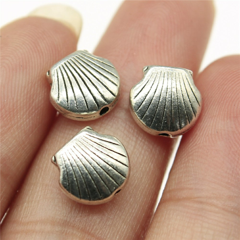 8x8x4mm 1.1g Antique Silver Zinc Alloy Shell Loose Metal Beads for Ocean Theme DIY Jewelry Making