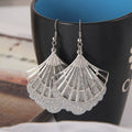 Forty-Two Gold Silver and Black Geometric Dangle Earrings view 8