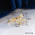 Gold Tone Flower Branch Clear Stone Finger Ring Sizes 6-10 view 4