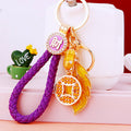 Jeweled Leaf and Coin Fortune Keychains with Multiple Wrist Loop Options view 10