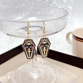 Black Coffin Cross Halloween Novelty Long Hook Earrings view 3
