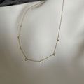 Delicate Drop Necklace with Geometric Metal Accents view 2