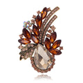 Green Flower Crystal Seven Designs Metal Brooch Pin view 9