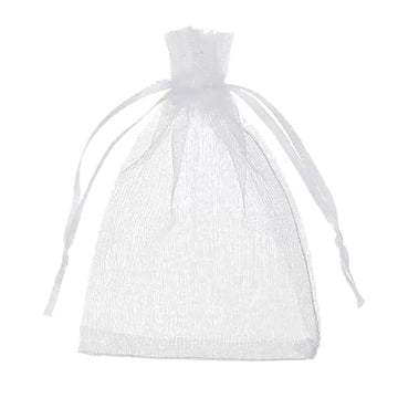 White Sheer Organza Drawstring Jewelry Packaging Bag