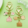 Flower Charm Keychains Featuring Pink Heart Across 35 Pictured Variations view 2