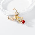 Red Gold Tone Reindeer Metal Brooch Pin for Jackets and Lapels view 3