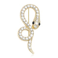 Curled Crystal Snake Brooch in Four Color Finishes view 5