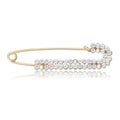 Crystal Safety Pin Brooch In Gold And Silver Tones view 2