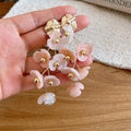 Acrylic Flower Vine Drop Stud Earrings in Eight Colors view 8