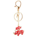 Rhinoceros Pair Keychain With Gold-Tone Chain And Clear Stone Accents view 5
