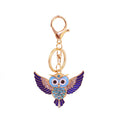 Faceted Stone Winged Owl Metal Keychain in Six Color Styles view 5