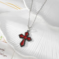 Black Red Enamel Cross Earrings Necklaces Six Options view 5