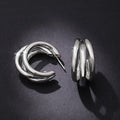 Triple Hoop Earrings In Gold Silver And Rose Gold Tones view 1