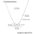Stainless Steel Infinity Pendant Necklace Pave Zircon Charm view 7