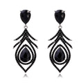 Gold Tone Silver Tone Green Teardrop Openwork Five Designs Metal Dangle Earrings view 10