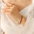 Gold Oval Zircon Tennis Bracelet and Choker Necklace Styles view 10