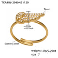 Zircon Angel Wing Necklace Bracelet Earring Ring Gold view 11