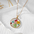 Gold Tone Round Mixed-Flower Earrings, Necklace and Coordinated Set view 2