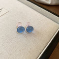 Two Tone Translucent Gourd Stud Earrings in Three Colors view 6