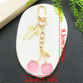 Bow and Cherry Enamel Clasp Keychains in 4 Bright Colors view 8
