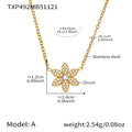 Crystal Flower Necklace and Bracelet Collection in Two Metal Tones view 7