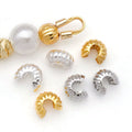 Pumpkin Fluted Crescent Crimp Cover Clasps Jewelry Findings view 3