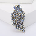 Tapered Peacock Feather Brooch in Four Crystal Colorways view 6