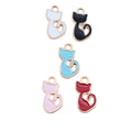 Gold Tone Curled Cat Enamel Charms in Five Bright Colors view 5