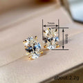 Oval Clear Solitaire Stud Earrings And Pendant Necklace Gold Tone view 3
