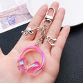 Transparent Pink Headphone and Music Note Clip Keychain Eight-Color Collection view 3