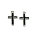 24x16mm Double-Sided Black Enamel Cross Charm Pendant
