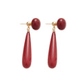 Red Long Teardrop Dangle Stud Earrings Jewelry Accessory view 5