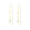 Long Leaf Chain Threader Earrings in Gold and Silver view 5
