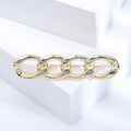 Four Open Oval Link Metal Brooch in Silver and Gold view 4