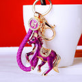 Double Sided Fortune Horse Keychains with Plain and Braided Loop Options view 3