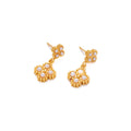 Double Pearl Cluster Drop Earrings with Gold Tone Settings view 5