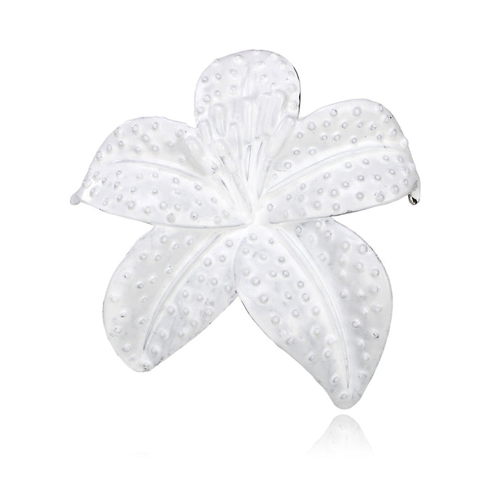 White Flower Enamel Metal Brooch Pin for Jackets and Lapels